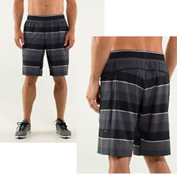 lululemon athletica Other - LULULEMON men's Core shorts gray stripe Linerless
